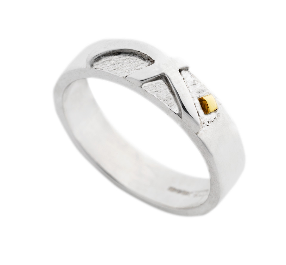 Silver Ring With Gold